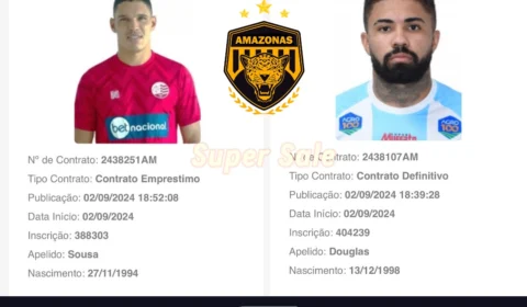 Amazonas repatria o atacante DG e traz o volante Sousa por emprestado pelo Náutico (PE)