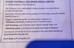 SAF do Botafogo é colocada à venda em anúncio de jornal britânico